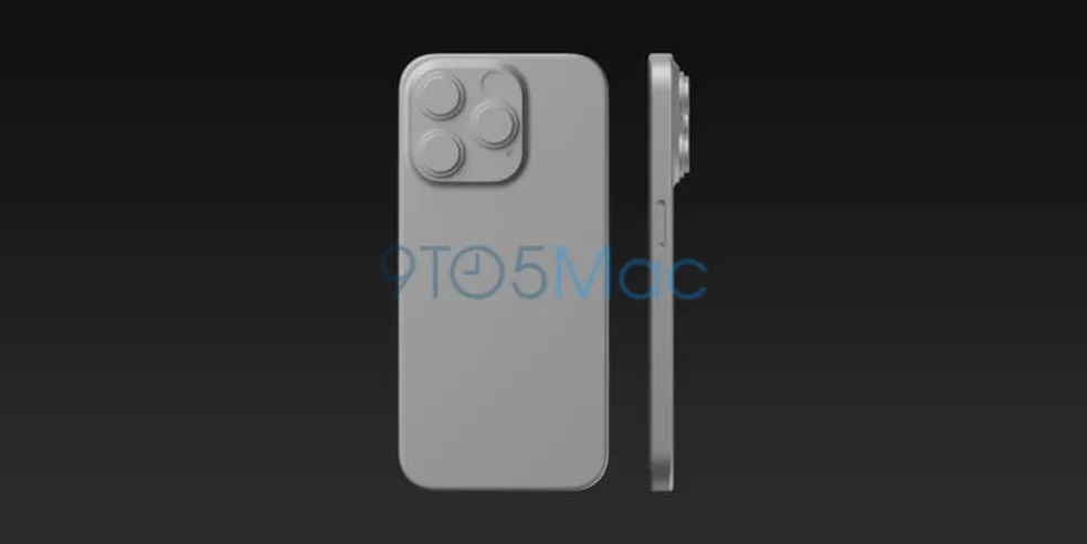 Renderização do iPhone 15 Pro - câmeras.